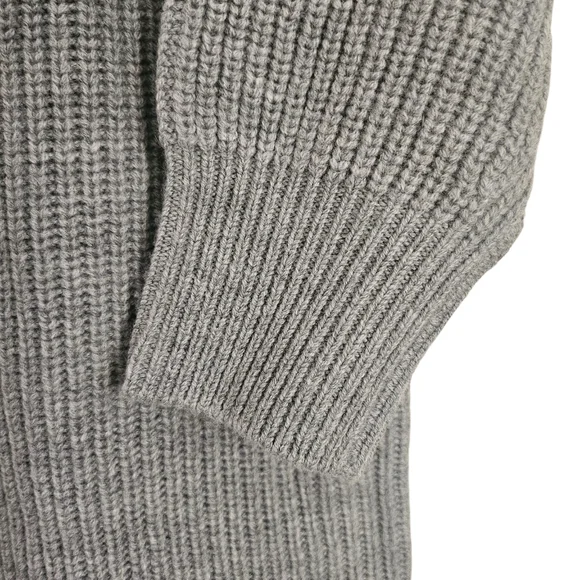 Quince Merino Wool Relaxed Turtleneck Sweater Dress Light Heather Gray, Size M - Picture 5 of 11